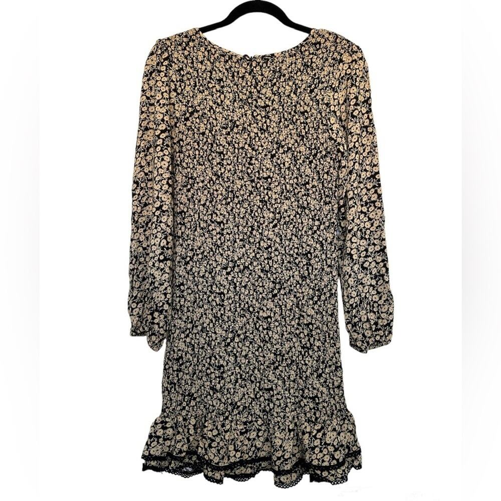 Lost + Wander Mini Dress Pick Me Golden Hour Long Sleeve Floral Smocked Size M - Picture 9 of 16